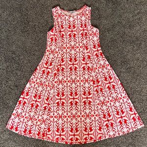 Orange patterned casual summer dress - size Petite Large (PL)